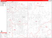 Broken Arrow  Wall Map Red Line Style